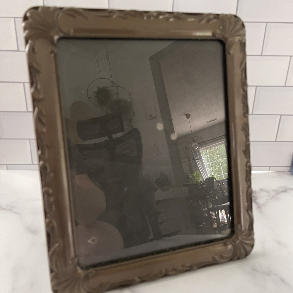 Vintage Picture Frame Dark Gun Metal Color 12" x 10" Total Width